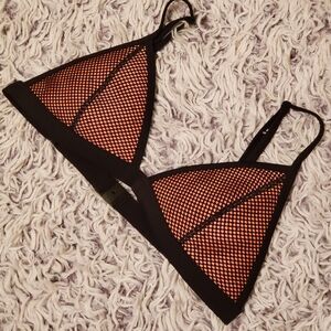 Triangl Swimwear Black and Red Mesh Bralette